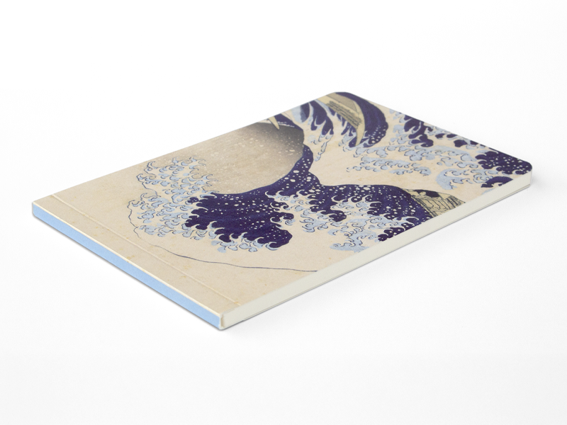Blanco notitieblok A6, Hokusai, De grote golf