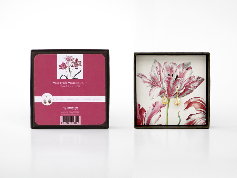 Pendiente tulipán, chapado en oro - Merian