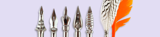 Coffret de calligraphie avec plume et encrier