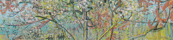 Roze perzikbomen