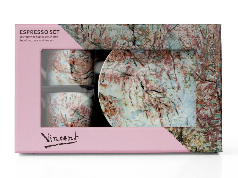 Espresso-Set, Vincent van Gogh,  Vincent van Gogh,  Pfirsichblüte (Souvenir)