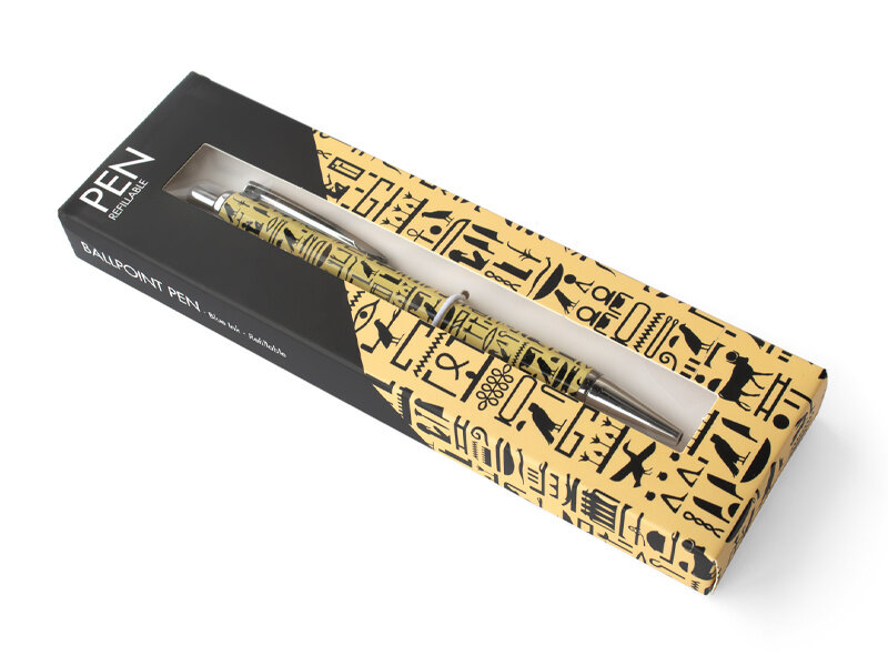 Stylo bille en boite, Hiéroglyphes