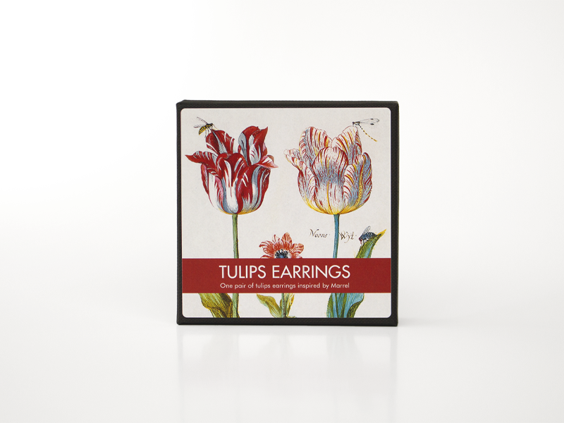 Tulp oorbel, verguld