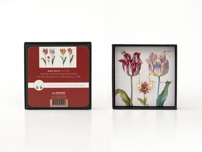 Pendiente tulipán, chapado en oro