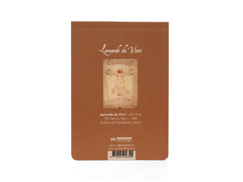 Blanco notitieblok A6,  Leonardo Da Vinci, Mens van Vitruvius
