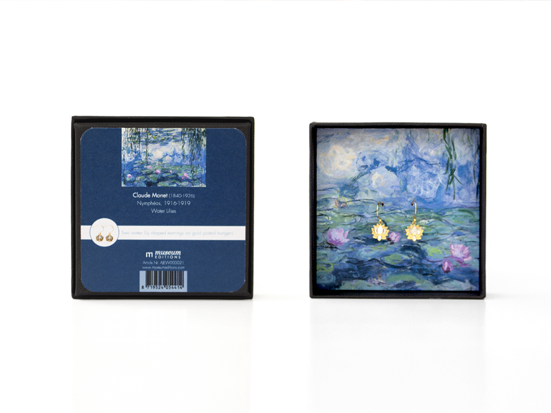 Boucles d'oreilles plaqué or avec Nénuphar, Claude Monet