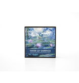 Gold plated earrings with Water Lily, Claude Monet