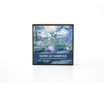 Gold plated earrings with Water Lily, Claude Monet