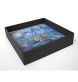 Gold plated earrings with Water Lily, Claude Monet