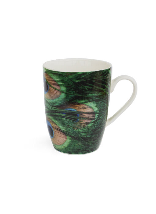 Taza LF, plumas de pavo real
