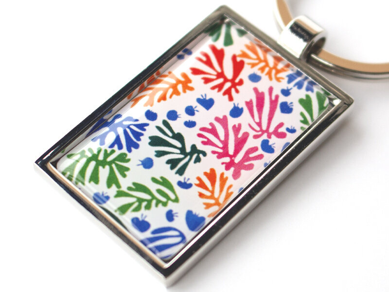 Porte-clés métal couleur argent, Matisse, La Perruche et la Sirène