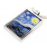 Sleutelhanger metaal zilverkleurig, Vincent van Gogh, Sterrennacht