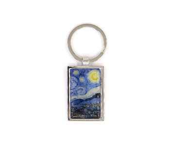 Porte-clés métal couleur argent, Vincent van Gogh, Nuit Étoilée