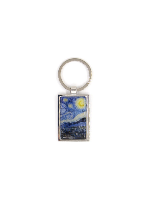 Porte-clés métal couleur argent, Vincent van Gogh, Nuit Étoilée