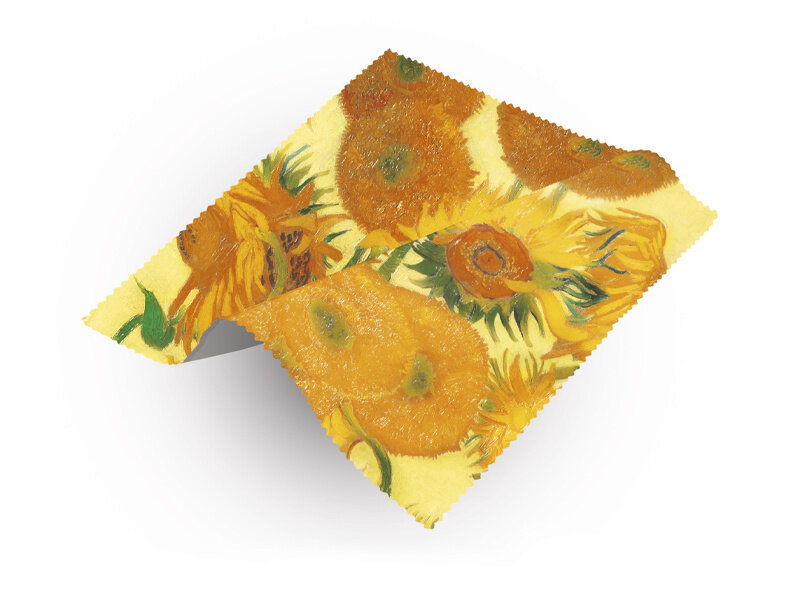Paño de gafas, 15 x 15 cm, girasoles, Van Gogh