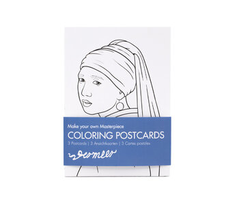 Ausmalpostkarten 3er-Set, Die Mädchen von Vermeer