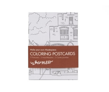 Cartes postales à colorier, lot de 3, Les chefs-d'œuvre de Vermeer