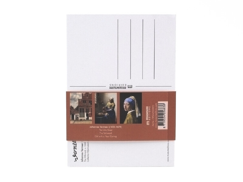 Ausmalpostkarten 3er-Set, Meisterwerke von Vermeer