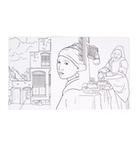Ausmalpostkarten 3er-Set, Meisterwerke von Vermeer