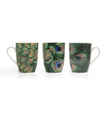 Taza LF, plumas de pavo real