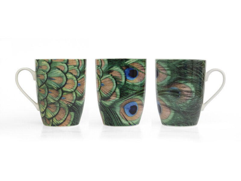 Taza LF, plumas de pavo real