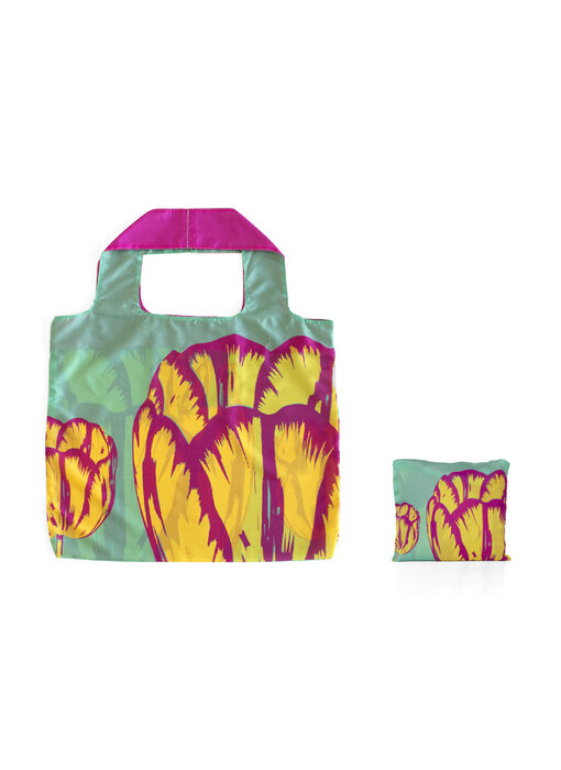Comprador plegable, tulip pop art, verde