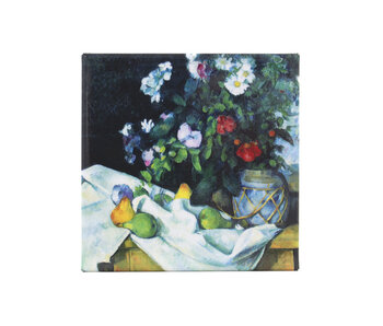 Kühlschrankmagnet,Paul Cézanne, Stillleben mit Blumen und Früchten