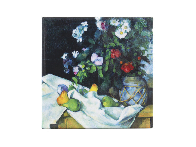 Aimant de réfrigérateur, Paul Cézanne, Nature morte avec fleurs et fruits