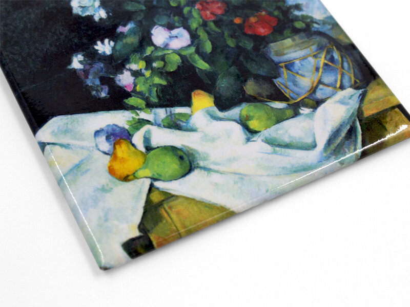 Aimant de réfrigérateur, Paul Cézanne, Nature morte avec fleurs et fruits