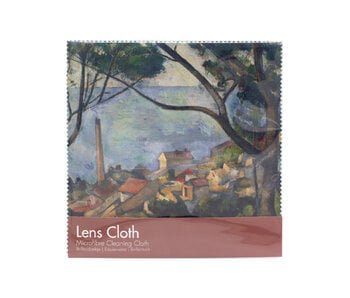 Brillendoekje, 15x18 cm, Paul Cézanne, De zee bij l'Estaque achter de bomen