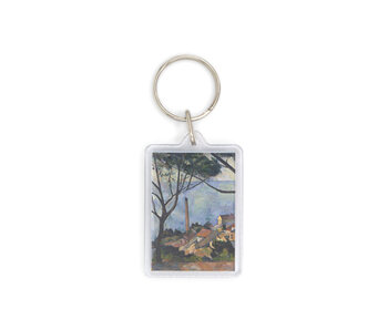 Keyring, Paul Cézanne ,The sea at l'Estaque behind the trees