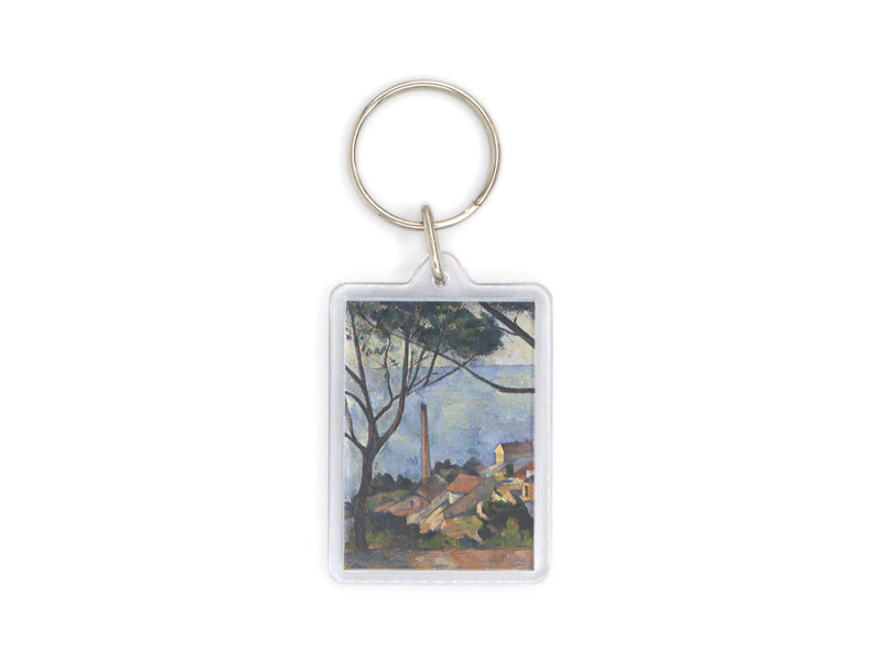 Sleutelhanger, Paul Cézanne,De zee bij l'Estaque achter de bomen