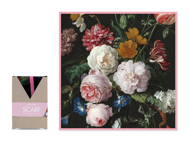 Schal, 68x68 cm, De Heem, Blumenstillleben