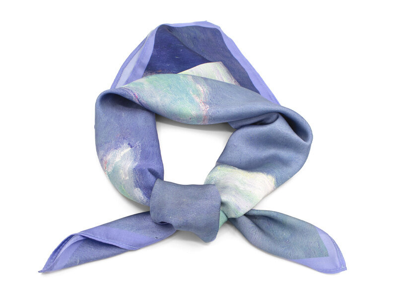 Scarf, 68x68 cm, Claude Monet, Waterlilies by evening light