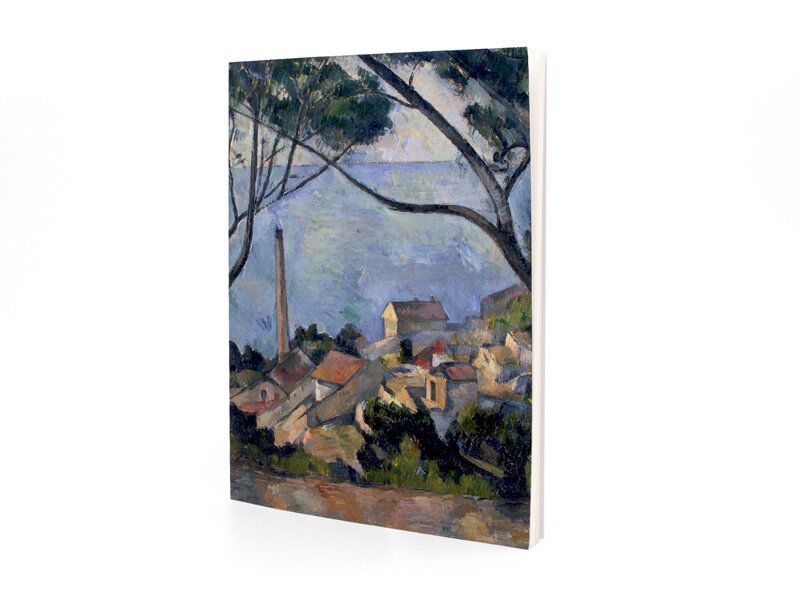 Softcover art sketchbook,Paul Cézanne , The sea at l'Estaque behind the trees