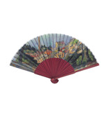 Hand Fan, Paul Cezanne, The sea at l'Estaque behind the trees