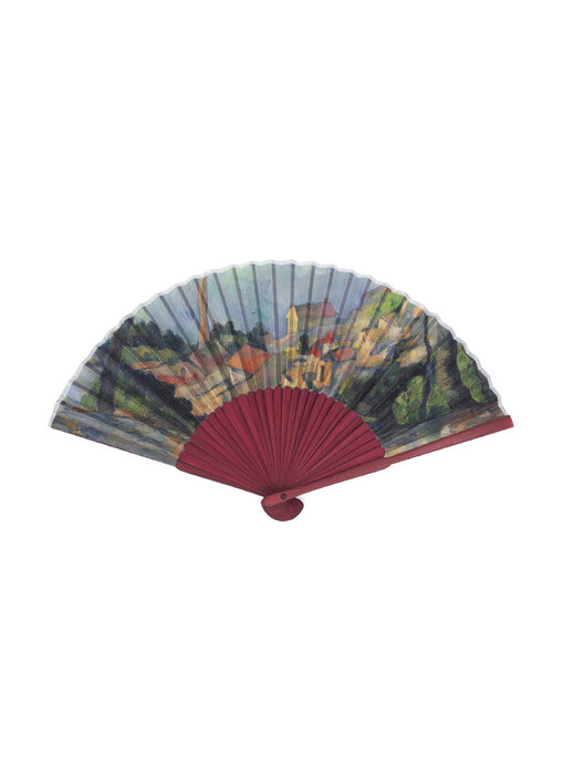 Hand Fan, Paul Cezanne, The sea at l'Estaque behind the trees