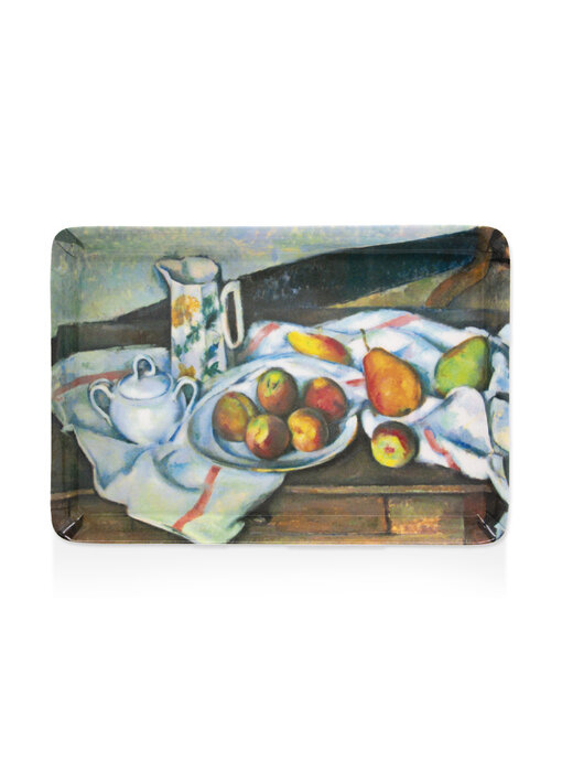 Plateau de service mini, 21 x 14 cm, Cézanne, Nature morte aux pêches et aux poires