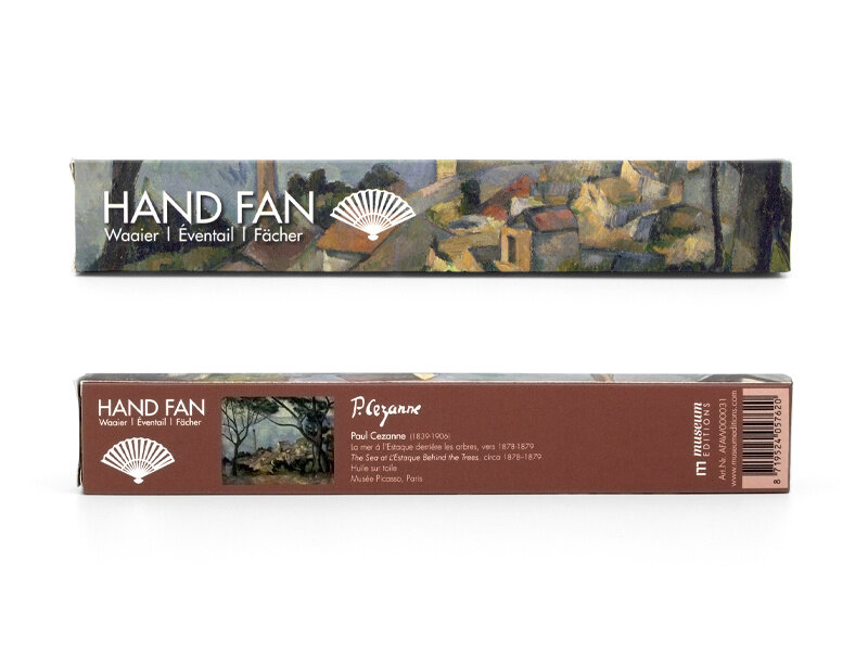 Hand waaier, Paul Cézanne, De zee bij l'Estaque achter de bomen