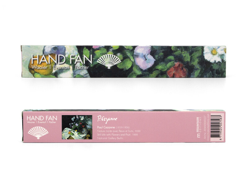 Hand waaier, Paul Cézanne, Stilleven met Bloemen en Fruit