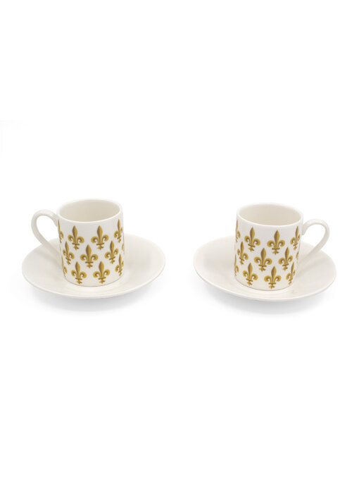 Espresso set ,  fleur de lis / Franse lelie
