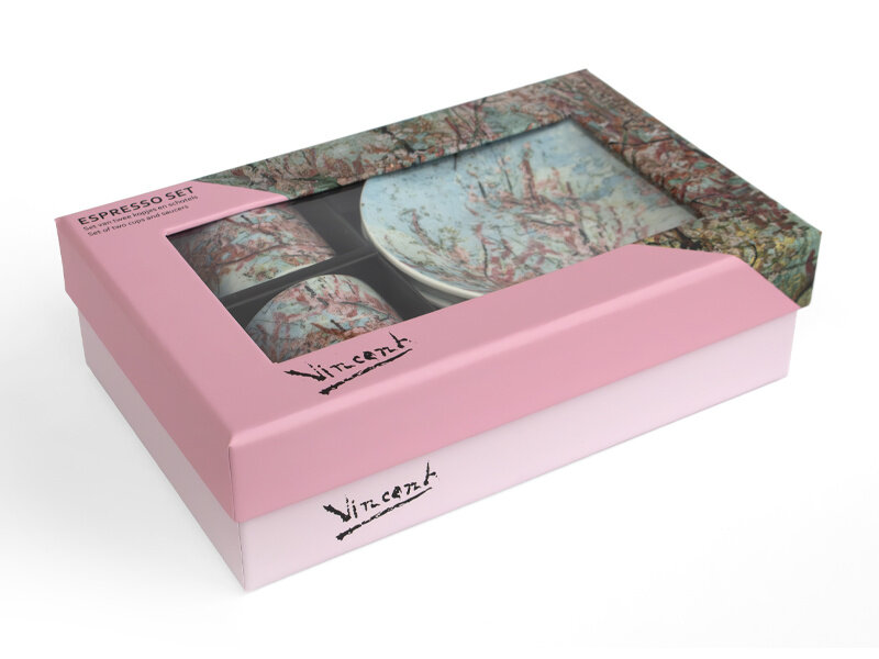Espresso-Set, Vincent van Gogh,  Vincent van Gogh,  Pfirsichblüte (Souvenir)