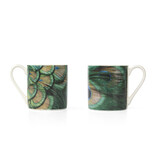 Espresso set, Peacock feathers