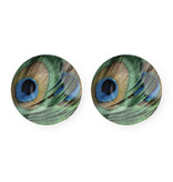 Set de espresso, plumas de pavo real