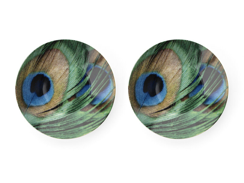 Espresso set, Peacock feathers