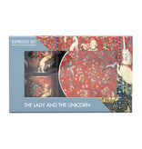 Espresso set, tapestry The Lady and the Unicorn