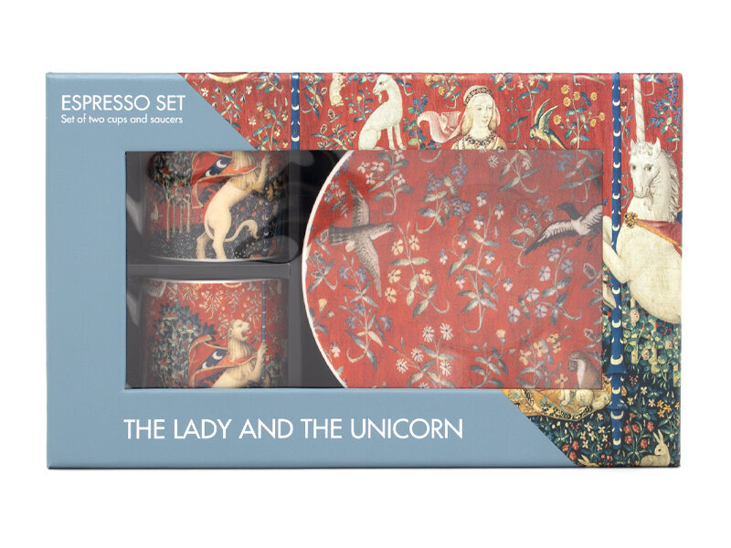Set de espresso, Tapiz de La Dama y el Unicornio