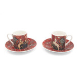 Espresso set, tapestry The Lady and the Unicorn