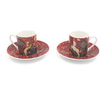 Espresso set , wandtapijt De Dame en de Eenhoorn
