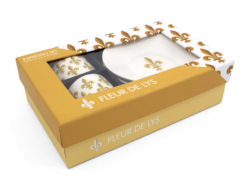 Set de espresso, Fleur de Lys